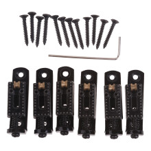 Individual Bridge Saddles Tailpiece with Screw for Bass Guitar Replacement Black Set 6