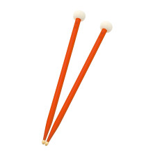 1 Pair Maple Wood Drumsticks with Soft Felt Heads Marchings Snare Drum Sticks Orange