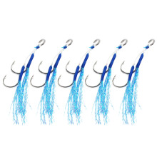 5Pcs Fishing Assist Hooks Double Assist Jigging Hook for Saltwater Freshwater 12