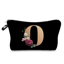 Letter A-Z Cosmetic Bag Present Bag Makeup Cases Zipper Pouch Organizers Gift O