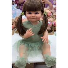Waterproof Reborns Toy Toddler Doll Life Like Vinyl Doll Kid Parenting Game Toy blue eye