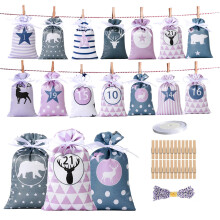 Christmas Advent Calendar Bags DIY Craft 24 Advent Calendar Bags with Drawstring