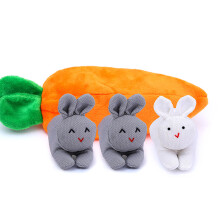 Easter Bunny Purse Hide-and-Seek Bunnies in Carrot Pouch Bunnies in Carrot Purse Gray gray