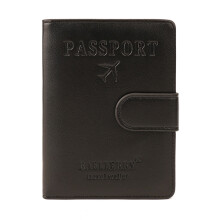 Durable PU Passport Cover Wedding Gift Credit Card Holder Gift for Traveler Black
