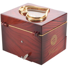 2X Classic Rotating Dancer Ballerina Piano Music Box Clockwork Plastic Jewelry Box Girls Hand Crank Music Mechanism Red