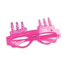 2024 Happy Christmas LED Candle Glasses Party Eyewear Photo Props Sunglasses Pink