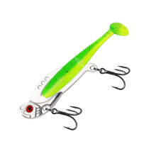 Metal Hard Baits with Soft Plastic BaitLong Throwing Fishing Spoons Crankbaits 7g