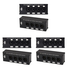 3Pair 4-Channel 3-Pin XLR or 6.3Mm Audio and DMX over Network Cable Extender,DMX512 Network Signal Extender Male+ Female