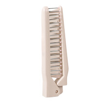 Folding Hair Brush Plastic Pocket Hair Comb Hairdressing Comb for Straight Hair Pink