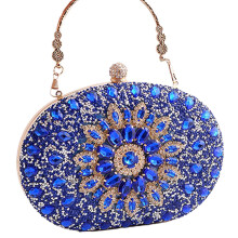 Trendy Party Bags with Delicate Diamond Embellishments Dress Bag Elegant Purse Blue