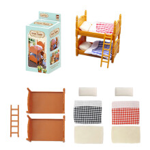 Dollhouses Furniture of Bunk Bed Set with Ladder for Miniature Dollhouses