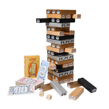 Wooden Stacking Toy Tumbler Tower Toddler Fine Motor Skill Learning Activity Toy