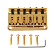 6 Strings Cigar Box Guitar Bridge, Electric Guitar Bridge Tailpiece Top Loaded Golden