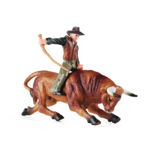 Simulation Animal Model Matador Bullfight Wild Bull Knight Cattle Action Figures S470