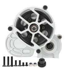 RC Gearbox Transmission Gear Box Assembly DIY Modified Kits for 1:10 Axial SCX10 Silver