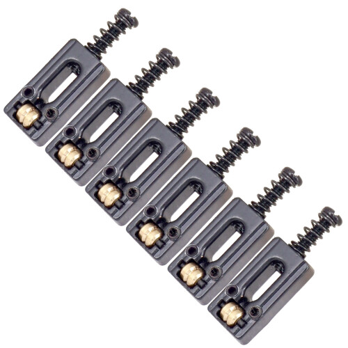 6 Pcs Guitar Bridge Roller Saddles Electric Guitar Replacement Bridge Saddle Black