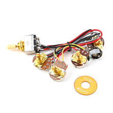Electric Guitar Wiring Harness Prewired Kit 3 Way Toggle Switch 2 Volume 2 Tone