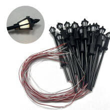 Model Street Lights Lamps Sand Table War Game Village Pathway Lantern Post White light 75