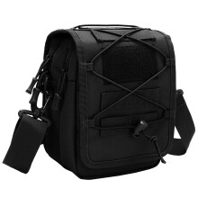 Outdoor Tactically Shoulder Bag Messenger Bag Adjustable Nylon Crossbody Bag Black Color