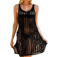 Women's Summer Tie Dye Swimsuit Cover Up Long Pareos Sexy Beach Dress Black S