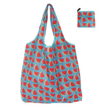 Foldable Bag Shopping Pouch Portable Bag with Ample Storage Tote for light blue watermelo