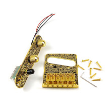 Prewired Three Way Switch Guitar Control Plate with Pickup Hole Control Circuit Golden