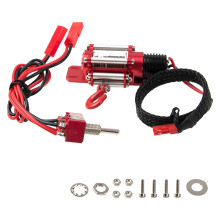 RC Car Winch 1/10 Scale RC Model Vehicle Crawler Car Accessory Metal Winch Red