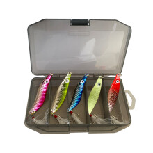 5Pcs Fishing Lure Hard Baits Sequins with Feather Spoon Lure for Perchs Crappie 5g