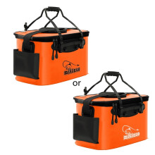 Fishing Bucket Durable-EVA Fishing Bag Live Fish Lure Bucket for Camping Orange 45CM