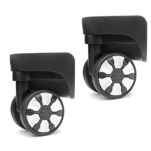 1 Pair Trolley Caster Suitcase Replacement Parts Luggage Box Wheels 360 W138 black