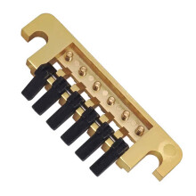 6-String Guitar Bridge Tailpiece with Studs and Inserts Musical Instrument Parts Golden
