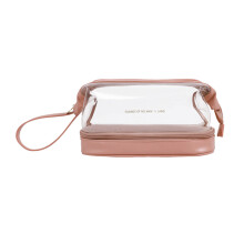 Large Travel Makeup Bag for Women Double Layer Cosmetic Bags Storage Organizer Pink