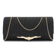 Women Evening Clutch Bag Handbag with Chain Girl Party Shoulder Crossbody Bags Black