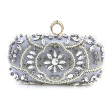 Women Evening Bag Wedding Gift Clutch Detachable Chain Shoulder Bags Handbag Silver