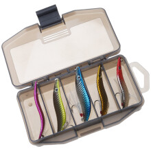 5Pcs Fishing Lure Hard Baits Sequins with Feather Spoon Lure for Perchs Crappie 15g