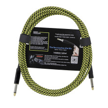 Guitar Stereo Audios Cable 6.5mm Mono Jacks Instrument Cable Yellow and black 3m
