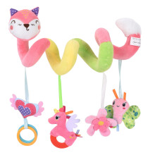 Baby Crib Hangings Rattle Toy Crib Toy Car Seats Toy Infant Worm Stroller Toy Pink