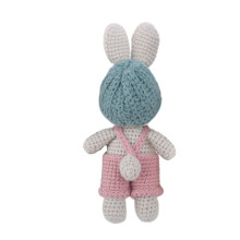Kid Knit Rabbit Rattle Newborn Sleeping Handmade Toy Appease Toy Kids Photo Toy C5