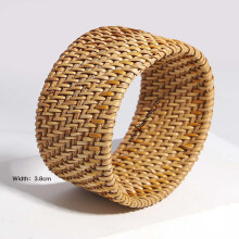 NANAHuang Boho Houten Bamboe Rotan Geweven Armband voor Dames Strand Sieraden Vintage Handgemaakte Brede Wikkelarmbanden & Bangles Cadeaus