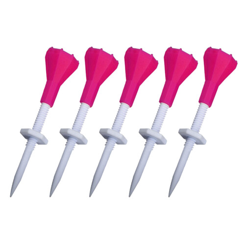 5Pcs Plastic Golf Tees Height Adjustable Ball Tees Golf Training Ball Tees Pink