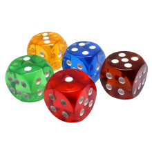 5 Pcs Crystal Dices 25mm Transparent Dice Board Game Dice for Teaching Projects