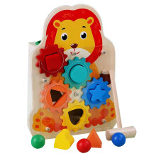 Music Pounding Toy Xylophone Kindergarten Fine Motor Skill Toy Gift lion animal gear kno
