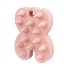 Multi purpose Silicone Scalp Brush Soft Massager for Home Shower and Gym Use Light pink