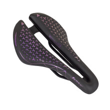 Bike Seat Leather Bicycles Seat Shock Absorption Outdoor Indoor Bike Black purple Clover