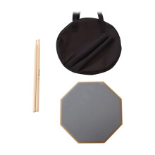 12-inch Drum Practice Pad and Sticks Set with Storage Bag Maple Drum Gray with stick bag