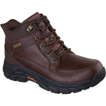 (, ) Skechers Respected 2.0 Orson Leather Men's Red Brown Ankle Boots