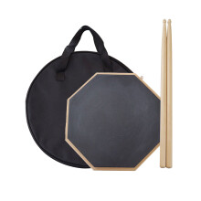 Practice Drum Pad 12 inches Drum Practice Pad with Maple Drum Black without stick bag