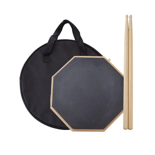 Practice Drum Pad 12 inches Drum Practice Pad with Maple Drum Black without stick bag