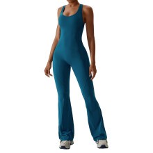 Women Trousers Pull On Wide Leg Jumpsuit Elasticated Smocked Waist Lounges Dark blue S