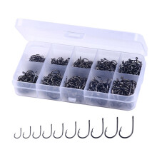 100/500pcs Steel Barbed Fishing Hooks Eyed Sea Fish Hooks Carp Circle Hooks Types 5 to 14